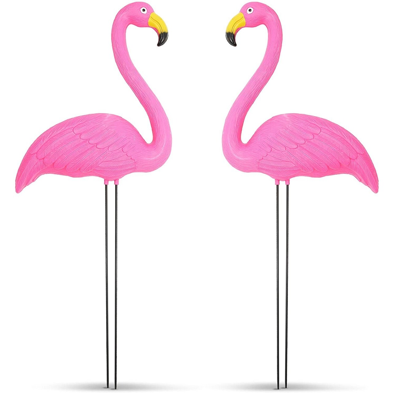 Pink Flamingo Lawn Ornaments for Home and Yard Decor (27 in, 2 Pack)